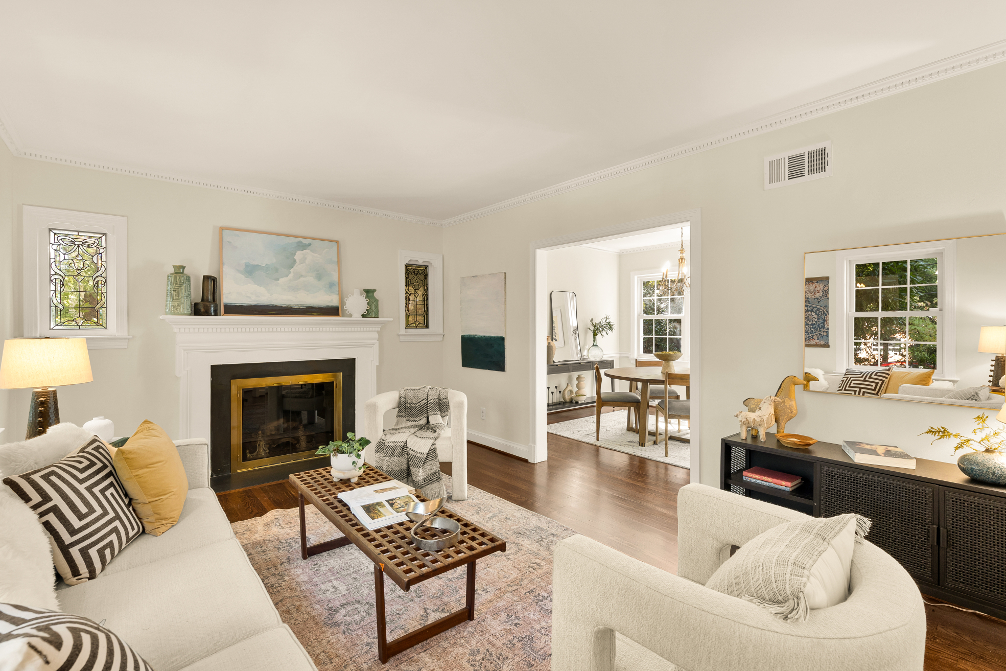 3620 Yuma St NW DC living room with fireplace